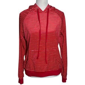 Vera Bradley Red/White Striped Velour Hoodie Sz S NWT